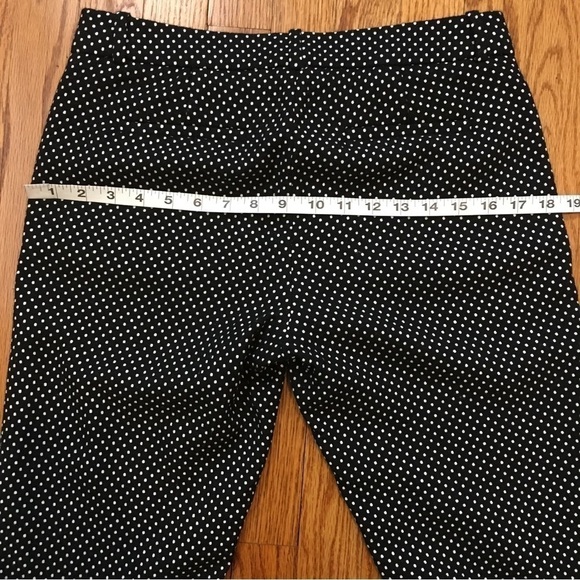 J. Crew Cafe Capri Mid Rise Wool Blend Tiny White Polka Dots Black Cropped Pants - Picture 11 of 15